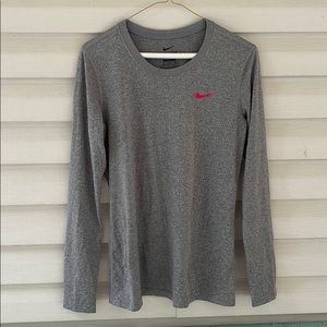 Long sleeve gray Nike dri-fit shirt